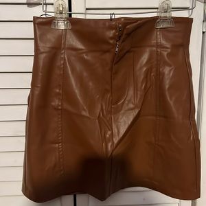 Tan pleather skirt with tags